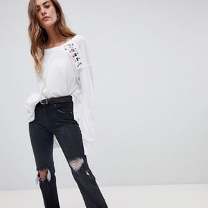 Free People First Love Lace front long sleeve